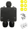 MABUSIYI IP68 Waterproof Junction Box, Outdoor Electrical Junction Boxes, Outdoor Cable Connectors Wire Connector Electrical Junction Box for 5-12 MM Diameter Cable (3-Way), Black