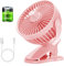 LIHELEI Stroller Portable Fan, Rechargeable USB Desk - Powerful Airflow, Low Noise Clip On Fan for Pram, Camping, Home, Office, Travel - Pink