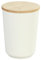 WENKO Aufbewahrungsdose Plaia 750 ml, cremefarbene Vorratsdose mit Deckel aus Bambus ausgestattet mit einem Silikonring, luftdichter Verschluss, spülmaschinengeeignete Dose, BPA-frei, Ø 10,5 x 14,5 cm