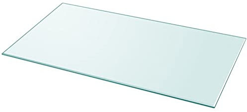 Festnight Tablero Mesa de Cristal Templado,Superficie de Mesa Redonda, Tablero para Escritorio, Mesa Comedor, Mesa de Salón, Mesa de Cocina, 1200 x 650 mm