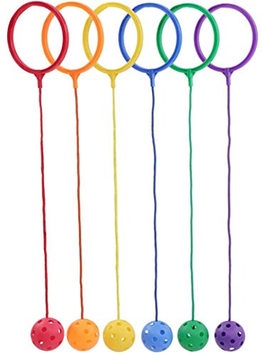 Beito 6PCS Kids Ankle Skip Ball Jumping Ring Toy Coordination Fitness Sports Swing Ball Set for Boys Girls