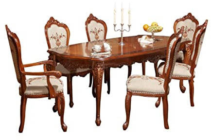 SIMEX Furniture – Kollektion Cleopatra – Ausziehbarer Tisch 220/320 x 107 x 77 cm – Massivholz – Möbel aus Buchenholz, Naturbraun – Wohnzimmer