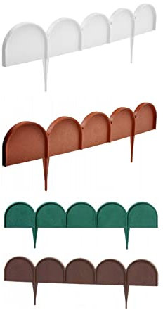 Decorative Garden Fence - IKRA - Lawn Edge Border Palisade Edging Fencing Frost Proof Prevents Grass from Overgroing High Durability Weather Resistance (10 m, Green)