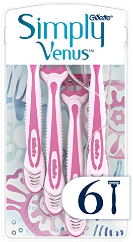 Gillette Simply Venus 3 Frauenrasierer, 6 Einwegrasierer Für Frauen