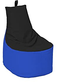 MILLINDABAG Modern Sitzsack für Kinder und Erwachsene Sessel Kissen In & Outdoor Gaminggeignet & bereits gefüllt Sitzkissen Bodenkissen (Blau - Schwarz, XXL - Durchmesser 78 cm ohne Hocker)