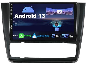 SXAUTO Android 12 IPS Car Stereo For BMW 1 Series E81 E82 E87 E88 (2004-2012) - 2G+32G - Wireless CarPlay/Android Auto - Rear Camera Free - 9 Inch 2 Din - DAB Steering Wheel 4G WiFi Fast-boot BT DSP