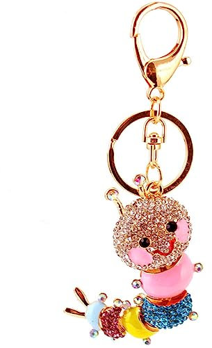 ChAogi Schlüsselanhänger 2 Stück Bunte Raupe Auto Schlüsselanhänger Damen Tasche Zubehör Metallanhänger