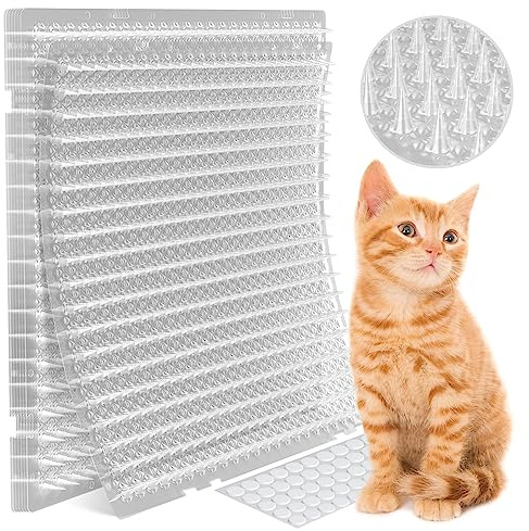 Petfolio 12 Pack Scat Mat for Cats - 16 x 13 Inch Cat Spike Mat with 1 Inch Spike is A Perfect Pet Training Mat Device for Cat Repellent Indoor & Outdoor to Deter Cats & Other Animals for All Seasons