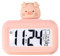 Kawaii Wecker, Cartoon-Digitaluhr, Niedlicher Cartoon-LED-Bildschirm, Desktop, Elektronischer Alarm, Daten, Zeitkalender, Temperaturuhr, Schweinchenform, Desktop-Uhr für Kinder(Rosa Schweinchen)