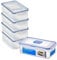 LocknLock Rectangular Food Containers with Lids Set of 5 - Plastic Airtight & Watertight Food Storage Containers, BPA Free & Dishwasher Safe, 5 x 1L