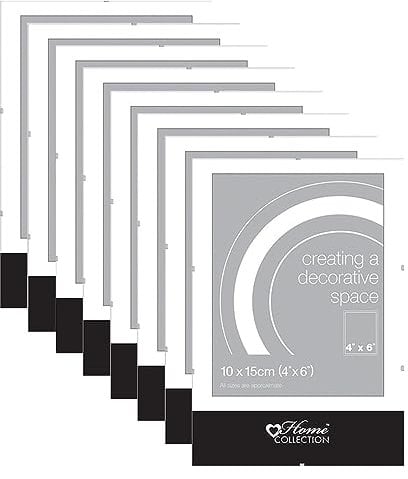 M1SS (Pack of 8-4 x 6 Glass Front Frameless Clip Frame Picture Frame Photo Frame Poster Frame for Home, Office Classic Wall Mountable (10 x 15 cm)