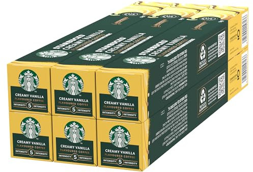 STARBUCKS Vainilla de Nespresso, Cápsulas de Café de Tueste Suave 6 x 10 (60 Cápsulas)