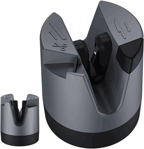 Manuelle Messerschärfer, Automatisch einstellbarer Winkelmesserschärfer Messerschleifer Profi mit Saugnapf Sicheres Schärfen aller Küchenmesser, Ideal für gehärteten Stahl & Wellenschliff