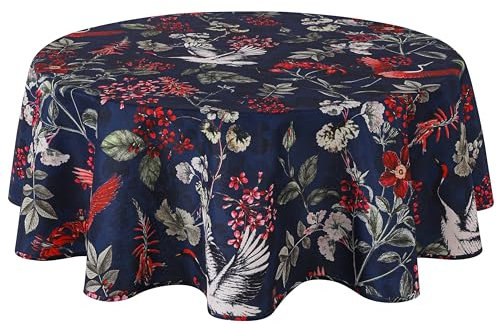 Qualitäts Tischdecke Tischtuch Textil Rund 180 cm, Schmutzabweisend Lotuseffekt Wasserabweisend Tischwäsche Fleckschutz