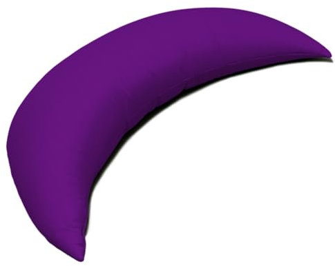 Mond 50cm Das Halbmond Kissen mit EPS-Perlen lila| kleines Schlafkissen, Reise- Kopfkissen, Kuschelkissen, Lesekissen