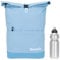 Kurierrucksack Rucksack Bench Classic mit Laptopfach 19 Liter Large A4 mit Geheimfach 64180 + Trinkflasche (Ska Blue Hellblau 4400)