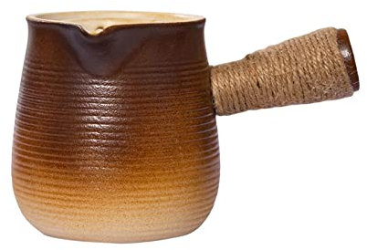 Teiera in ceramica in porcellana, teiere in fiore e foglie di tè sfuse, bollitore per la casa, marrone, largo, 18,5 x 11,5 cm