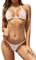 SHEKINI Femmes Sling G - Line Open Back Micro Bikini Sexy Transparent Filet de pêche Mini - Ligne Bikini Set Deux pièces Maillot de Bain (Filet de pêche Blanc., S)