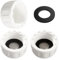 Lyeteung 3 Piezas G3/4 Conector de Manguera de Rosca Hembra Redondo, PVC Tapa Ciega Tubería, Rosca Hembra PVC Tapa de Válvula de Drenaje, con Junta de Goma, para Extremos Tuberías, Blanco