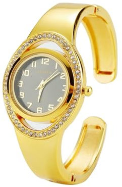 Elegante Damenuhr | Spangenuhr Damen | Uhr Damen | Damen Uhren | Damenuhren | Damenarmbanduhren | Damenuhr Gold | Uhr Gold Damen | Goldene Uhr Damen | Uhr Damen Gold | Damen Uhr Gold (Gold-Schwarz)