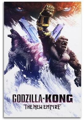 WELLLIM Godzilla X Kong Poster Das neue Imperium, ästhetisches Leinwand-Poster, Raum-Poster, Wandkunst, Dekoration für Wohnzimmer, Schlafzimmer, 30 x 45 cm, ungerahmter Stil