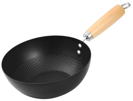 MAGICLULU Sartén Wok Pequeño Hierro Fundido Antiadherente 100% De Cocina Doméstica