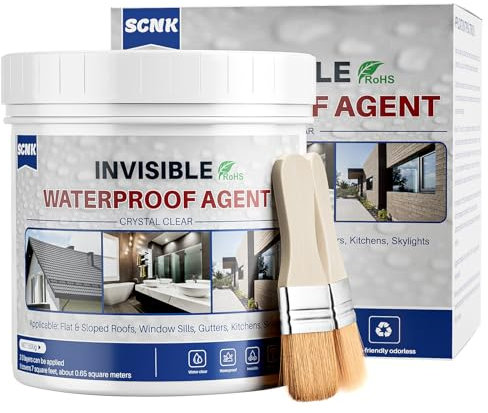 SCNK 500g Transparente Wasserdichte Beschichtung, Flüssige Wasserdichte Versiegelung Unsichtbares Wasserdichtes Mittel für Innen und Außen Klare Versiegelung Wasserdicht