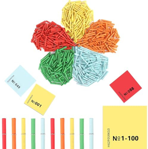 100 Stück Tombola Set Gewinnlose 1-100 Lose Treffer Tombola Tombola Lose Gewinn Röllchenlose Bunt Gemischt Gewinnlose Nummeriert für Vereinsfest Party und Freizeit Alljährliche Tombola