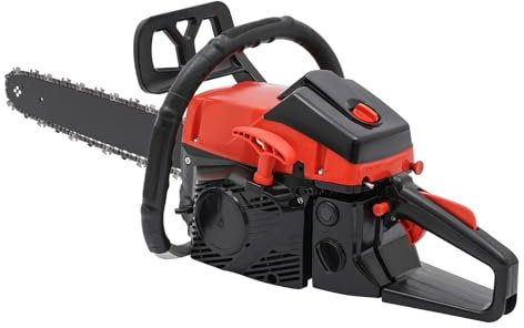 58cc 18 Petrol Chainsaw, Handheld Gasoline Chain Saw with Quick Start System, 2.2Kw High Power, Anti-Vibration Handle, Ideal for Tree Cutting, Firewood Preparation, Shrub Pruning