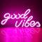 Good Vibes Neon Schild, LED Leuchtreklamen mit Ein/Aus Adapter für Wanddekoration, Business Light Up Sign für Bar Salon Store Cafe Restaurant Shop Club Spielzimmer Wandkunst Dekoration (Lila)