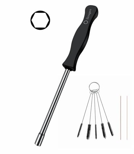 Strongthium Outil Réglage Carburateur Hex 4mm 5910 890 2307 pour Stihl Ryobi Poulan Homelite Husqvarna Echo Tronçonneuse Débroussailleuse Souffleur + Brossettes Jets
