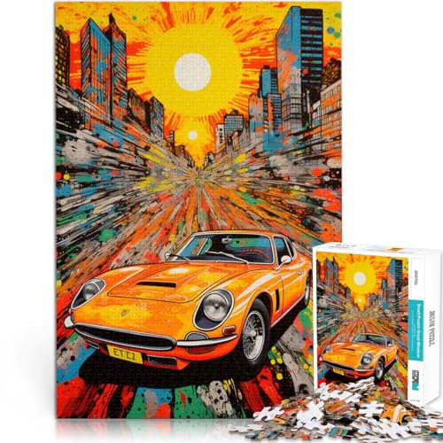 Puzzle für Erwachsene 1000 Teile Coole Sportwagen DIY Puzzle Spielzeug Stressabbau Schwierige Herausforderung für Teenager ab 14 Jahren 26x38cm