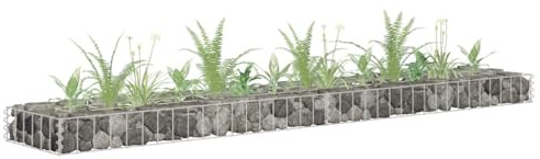 LLEZKBR Rasen & Garten Gartenarbeit Töpfe & Pflanzgefäße Gabion Hochbeet Verzinkter Stahl 180x30x10cm