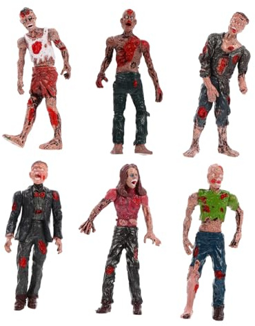 SOPOTUTU 6 Piezas Muñecos Zombie de Articulados Figuras de Terror para Halloween Decoración Tenaces y Realistas para Fiesta y Broma
