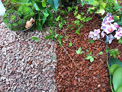 Einstreu Kies Stein Schiefer Körpernähe Unkraut Garten Terrasse Weg Pflanze Top Verband, rot Granit (10–14 mm), 5 kg