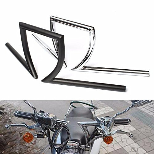 Alamor 7/8Inch Motorcycle Drag Handlebar Z Bar For Yamaha Suzuki Honda Chopper Bobber - Black