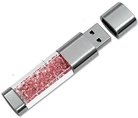 FeliSun Cristal Memoria Flash USB 3.0 Flash Drive Pendrive Impermeable-Velocità di lettura Fino a 80M / s (32GB, Rosado)