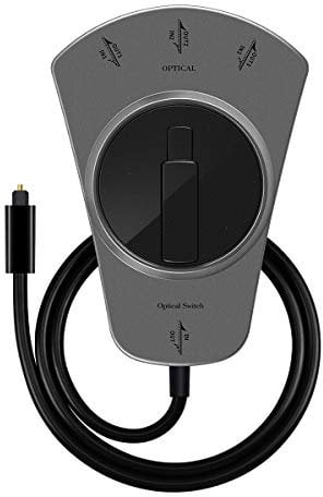EMK Cable Optico Audio Digital Adaptador 1 Entrada 3 Salidas Cable Audio Optico Splitter para DVD/PS4/Xbox/VHS/VCR/Home Cinema Sistemas(1 en 3 out Switcher)