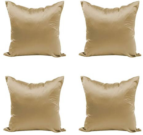 Nunubee 4 Pezzi Raso Decorazioni Natalizie Copricuscini e Federe Cuscini Divano Piazza Protezioni per Cuscini Divano Letto Casa 18x18 inch / 45x45 cm - Rosa Caldo
