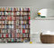 Boyouth Bücherregal und Bücher Muster Digitaldruck Duschvorhänge für Badezimmer Dekor, Polyester wasserdichter Stoff Badvorhang mit 12 Haken, 180 x 180 cm, Mehrfarbig