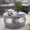 KADIMA Design Couchtisch Polina Wohnzimmertisch Rund Sofatisch Hammerschlag Silber