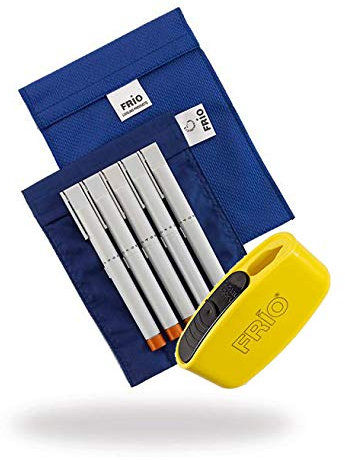 FRIO Grand portefeuille bleu avec poubelle jaune