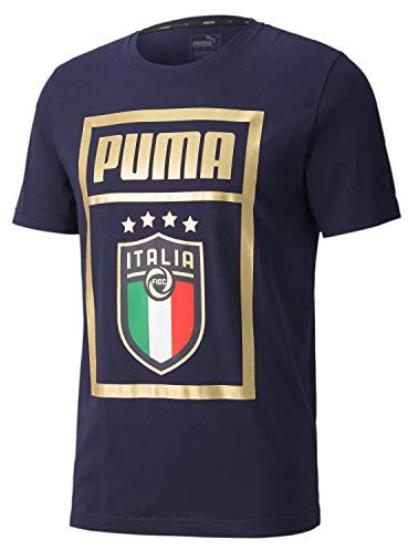 PUMA Herren FIGC DNA Shirt, Peacoat/Team Gold, Einheitsgröße