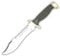 Aitor Cuchillo Oso Blanco con Hoja de Acero INOX X42 de 18,5 cm y empuñadura de Poliamida de 12,5 cm para Caza, Pesca, Supervivencia y bushcraft + Portabotellas Regalo