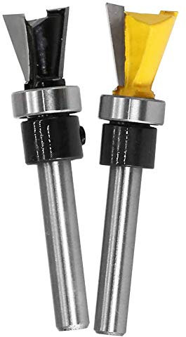 Bestgle 2PCS 6.35mm Aronde Joint Routeur Bit Peu de Gravure de Bois Fraise Pour Bois Noir et Jaune
