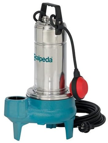 Pompe de relevage CALPEDA GQSM509 0,75 kW roue vortex sortie verticale jusqu' 27 m3/h monophase 220V en Inox industriel Bleu