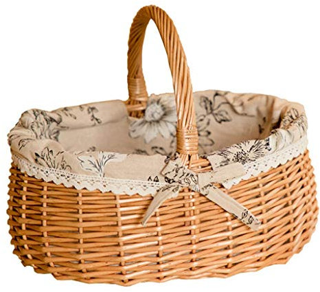 Corbeilles à fruits Panier de fruits, panier de pique-nique tissé en osier, panier en osier for boîte de rangement à main for jardinage et pique-nique Coupe à Fruits