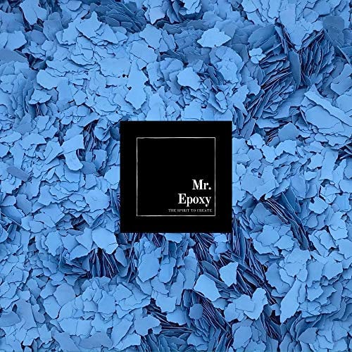 Mr. Epoxy Farbchips für Bodenbeschichtung (1 kg, Hellblau) - Epoxidharz Deko Chips - Terrazzo Flakes (Farb Chips) für Garagenböden, Keller & Werkstatt