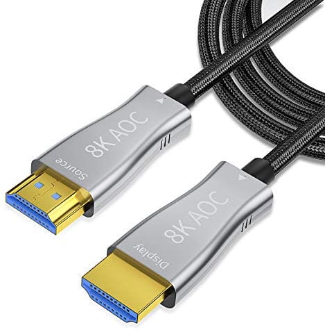 Aieloar 8K Optical Fibre HDMI Cable 30M,High Speed 48Gbps HDMI 2.1 Cable Support 4K@120HZ, 8K@60Hz,Dynamic HDR 10+, eARC, HDCP2.2, 4:4:4 7680x4320 Resolution