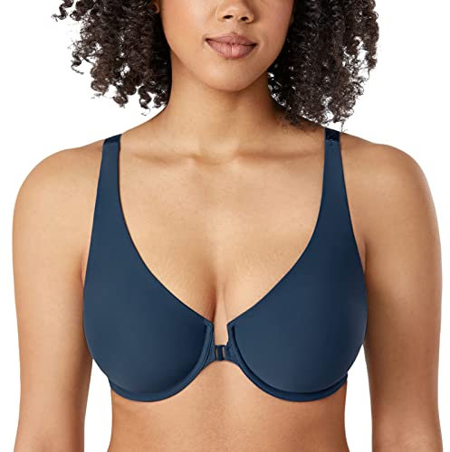 DELIMIRA Donna Reggiseno Aperto Davanti Senza Cuciture con Ferretto Sostegno Senza Imbottitura Sargassi 4D